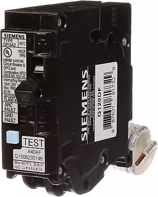 Buy Q120DF 20-Amp Afci/Gfci Dual Function Circuit Breaker, Plug-In Load Center Style • 66.99$