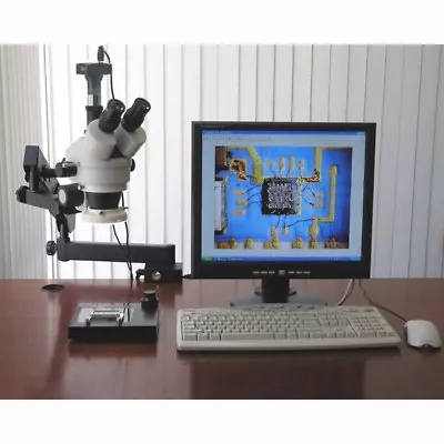 Buy AmScope 3.5X-90X Articulating Stereo Microscope + 80-LED + 8MP Camera • 976.99$