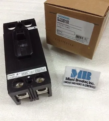 Buy QJ22B150 Siemens Molded Case Circuit Breaker 2 Pole 150 Amp 240V 10KA NEW • 523.02$