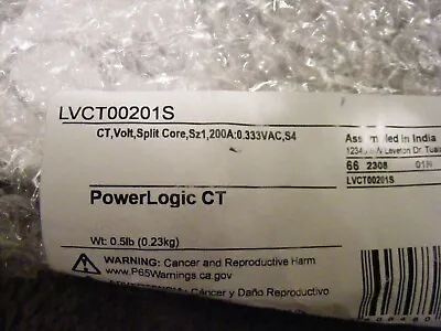Buy New! Schneider LVCT00201S PowerLogic CT  Split Core 200 Amp Sz1 Free Shipping! • 39.95$