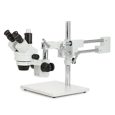 Buy AmScope 3.5X-180X Trinocular Stereo Zoom Microscope +Double Arm Boom Stand • 597.99$