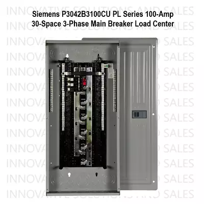 Buy Siemens P3042B3100CU PL Series 100-Amp 30-Space 3-Phase Main Breaker Load Center • 478.50$