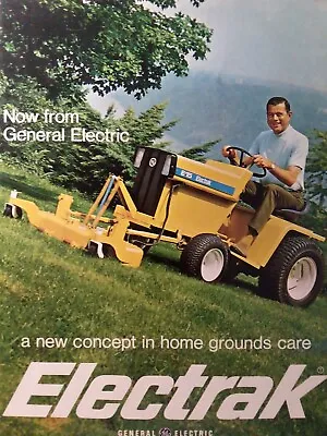 Buy G.E Elec-Trak Lawn Garden Tractor Color Sales Brochure E20 E15 E12 Battery 1969 • 58.99$
