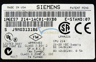 Buy 1PC Siemens 6ES7214-1AC01-0XB0 SIMATIC S7-200 CPU214 Controller Tested • 115.63$