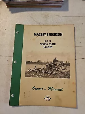 Buy Vintage 1963 Massey Ferguson Mf 19 Spring Tooth Harrow Owner's Manual  • 14.95$