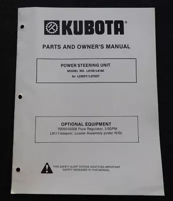 Buy Kubota L225dt L275dt Tractor L9150 L9160 Power Steering Unit Parts Owners Manual • 22.95$