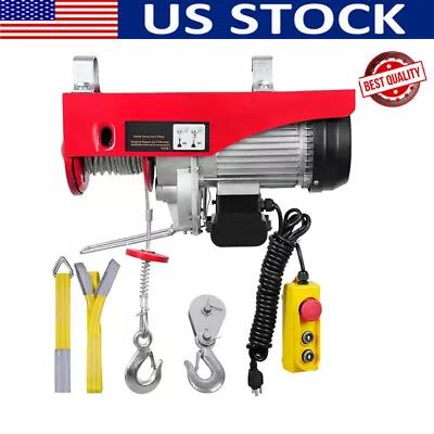 Buy Lift Electric Hoist Lifting Equipment 14ft Wired Remote Control 440lbs 480W 110V • 114.47$