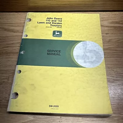 Buy John Deere 110 And 112 L&G Tractor Service Manual SM-2059 • 44.99$