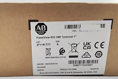 Buy 2022 AB 2711R-T7T Ser A PanelView 800 7-inch HMI Terminal 2711RT7T • 568$