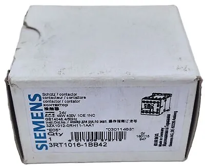 Buy Siemens 3RT1016-1BB42 9A 3-Pole Contactor With 24V Coil • 69.23$