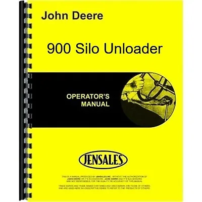 Buy John Deere 900 Silo Unloader Owners Operators Manual 1960s-70s • 15.98$