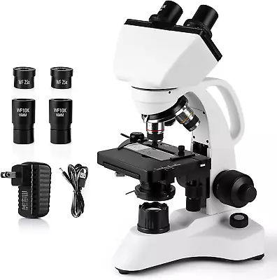 Buy LED Compound Binocular Microscope 40X-1000X With Double Layer Mechanical Stage, • 98.97$