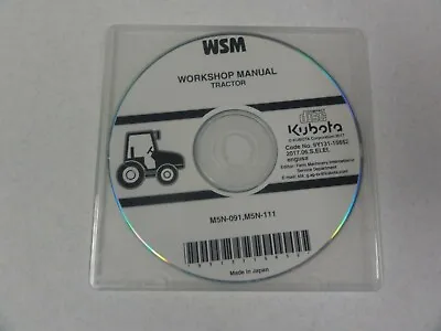 Buy Kubota KSM M5N-091 M5N-111 Tractor Workshop Manual CD    2017 • 19$