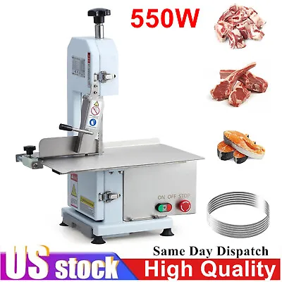 Buy 550W Electric Meat Bone Saw Machine Commercial Frozen Meat Bandsaw Cutter+6Blade • 339.99$