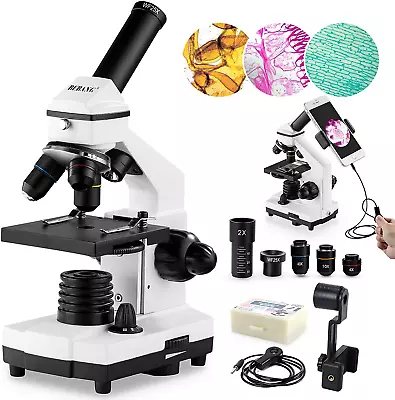 Buy Microscope For Adults Kids, 100X-2000X  Compound Microscope With Microscope Slid • 128.62$