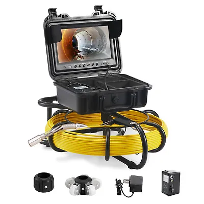 Buy VEVOR Sewer Camera Pipe Inspection Camera 9-inch 720p Screen Pipe Camera 164 Ft • 593.99$