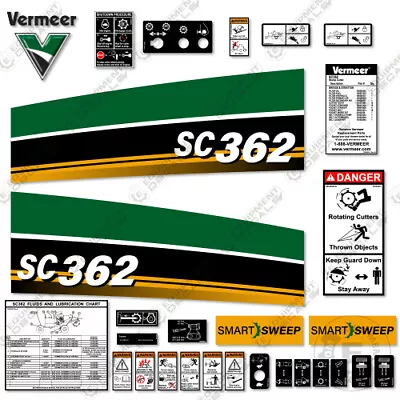 Buy Fits Vermeer SC362 Stump Grinder Decal Kit (Curved) - 3M Vinyl! • 149.95$