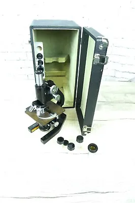 Buy VINTAGE BAUSCH & LOMB MICROSCOPE Case And Accessories  • 129$