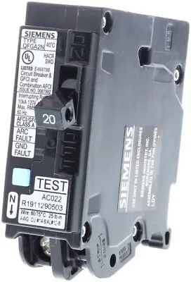 Buy Siemens Dual Function 20 Amp AFCI/GFCI Circuit Breaker.  NEW From Factory! • 64.99$