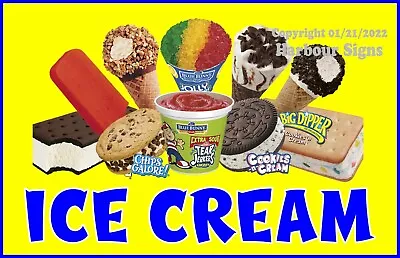 Buy Ice Cream DECAL (Choose Your Size) Concession Food Truck Cart Vinyl Sticker • 13.99$