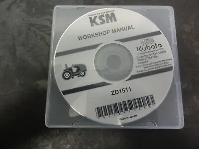 Buy Kubota ZD1511 Lawn Tractor Workshop Manual CD • 19$