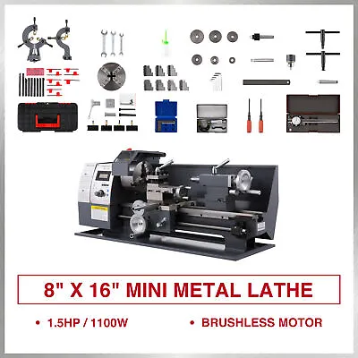 Buy 8×16  Mini Metal Lathe Digital Metal Gear Brushless-Motor Full-Set 1.5HP • 1,156.55$