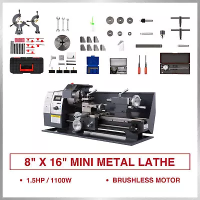 Buy New 8  × 16  Mini Metal Lathe 1100W Metal Gear Digital Display 9 Turning Tools • 1,209.99$