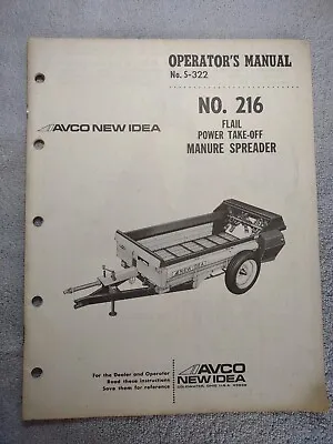 Buy Avco New Idea No. 216  Manure Spreader. Operators Manual. Parts Manual. • 15.95$