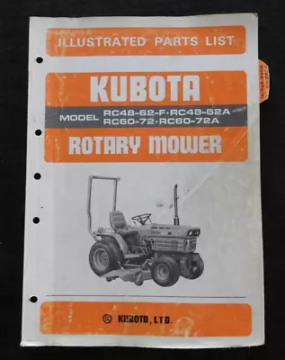 Buy Kubota B6100 B6200 B7100 B7200 Tractor  Rc 48 60 Mower Deck Parts Catalog Manual • 22.75$