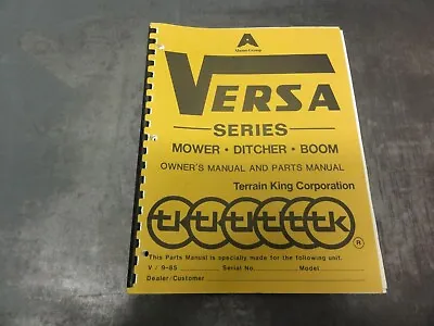 Buy Alamo Terrain King VERSA Series Mower Ditcher Boom Owner's Manual And Parts List • 25$