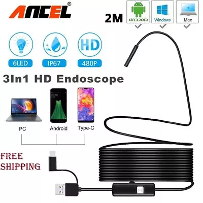 Buy Pipe Inspection Camera Endoscope Video Sewer Drain Cleaner Waterproof Snake USB • 23.96$