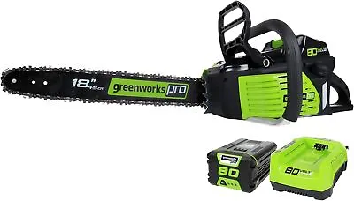 Buy Greenworks 80V 18  Brushless Cordless Chainsaw 75+ Compatible Tools • 341$