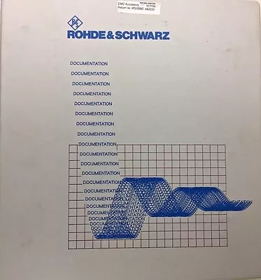Buy Rohde & Schwarz Vector Network Analyzer Operating Manual Vol 1 1127.8700.19-03 • 39.99$