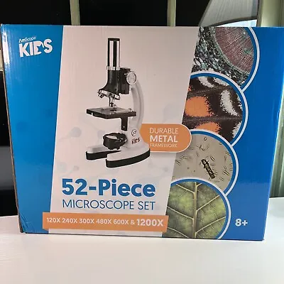 Buy AmScope 52pc 120X-1200X Kids Starter Compound Microscope Portable Science Kit   • 33.59$