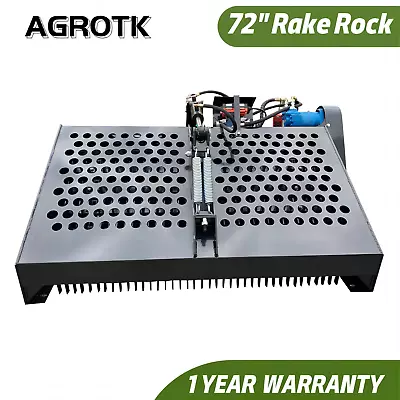 Buy Agrotk 72  Skid Steer Loader Landscape Rake Rock Hound Attachment • 4,950$