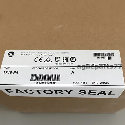 Buy Allen-Bradley 1746-P4 SerA SLC 500 Power Supply Module 1746P4 New Factory Sealed • 319$