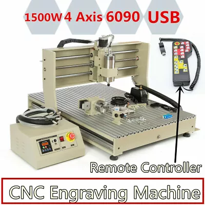 Buy 4 Axis Router Engraver USB CNC 6090 Engraver Wood Drilling Milling Machine 1500W • 1,841.40$