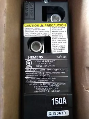 Buy Siemens 150 Amp Multi-Family Main Breaker  QS Circuit Panel Load Side Box  New • 90$