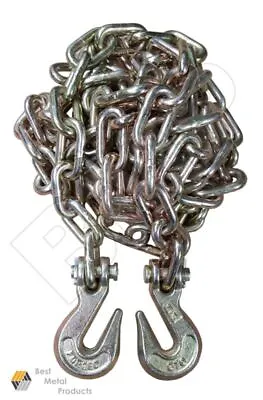 Buy (2) 1/4  X 12 Ft Tow Chain With Hooks Towing Pulling Secure Truck Cargo 146-2 • 52.45$