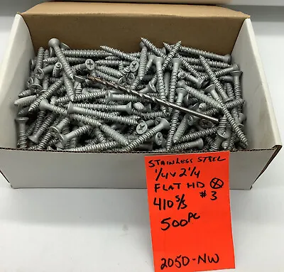 Buy Stainless 410 Concrete Screws 1/4 X 2 1/4 Flat Head 2050-NW • 60$