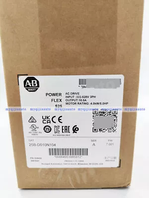 Buy Allen-Bradley 25B-D010N104 PowerFlex 525 4kW (5Hp) AC Drive • 433.29$