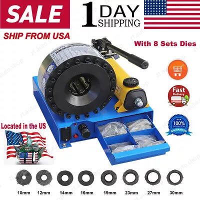 Buy New 5600KN Crimper W/8 Sets Dies Portable Hydraulic Hose Pipe Crimping Machine • 945.59$