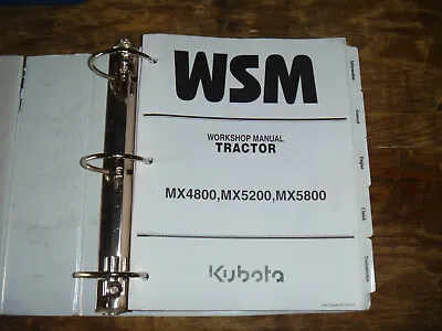 Buy Kubota MX4800 MX5200 MX5800 Tractor Shop Service Repair Manual • 181.97$