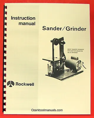 Buy ROCKWELL 1  Belt Sander/Grinder Owner Instruction Operator Parts Manual 0585 • 17.50$