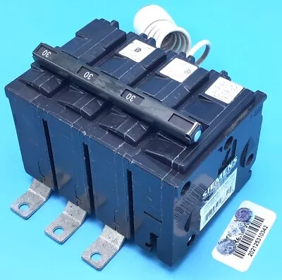 Buy New Circuit Breaker Siemens B33000S01 30 Amp 3 Pole 240V 10kA Shunt Trip • 129.99$