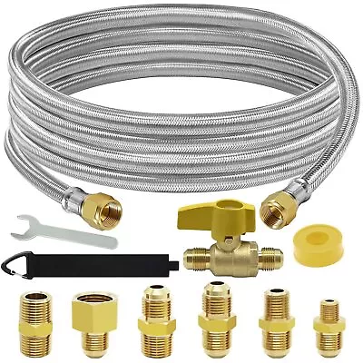 Buy 12 Feet High Pressure Braided Propane Hose Extension With Conversion Coupling • 45.10$