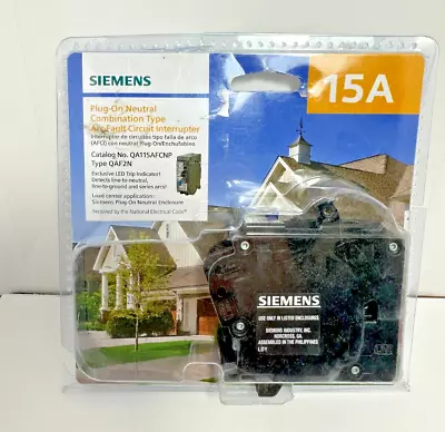 Buy Siemens QA115AFCNP Type QAF2N 15 Amp Combination Arc Fault Circuit Breaker • 32.95$