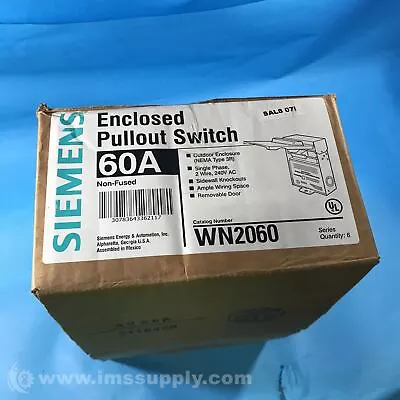 Buy Siemens WN2060 Box Of 6 Enclosed Pullout Switches FNOB • 57.50$