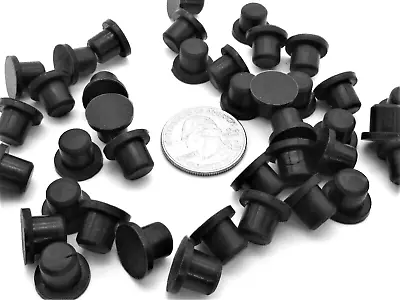 Buy 5/16” Rubber Hole Plugs  Black  Push In Stem Bumper  1/2  OD  Bulk Pack Of 100 • 39$