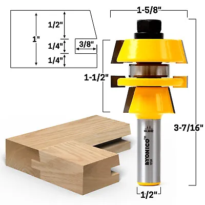 Buy Shaker Stacked Rail And Stile Router Bit - 1/2  Shank - Yonico 12124 • 28.95$
